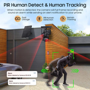 Антивандаростойкий металлический 4G AOV 10 Вт двойной экран двойной широкий размер PIR Солнечная PTZ 8MP 24/7 работающая на солнечной энергии отслеживание движения человека - Product Image 5