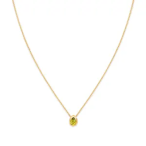 Diamond Pear Pendant Fine Jewelry olivine pendant Necklace Women