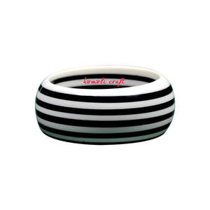 Wide Black White Layered Stripe Resin Acrylic Bangle <b>Bracelet</b> Etsy - Product Image 4