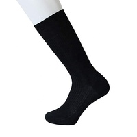Chaussettes Jacquard Noires en Coton Riche de Qualité Supérieure pour Hommes, Style Business Casual