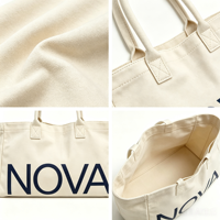 Sac fourre-tout personnalisé en toile de coton épaisse, réutilisable, pour la plage, les voyages et le shopping, avec logo imprimé sur mesure