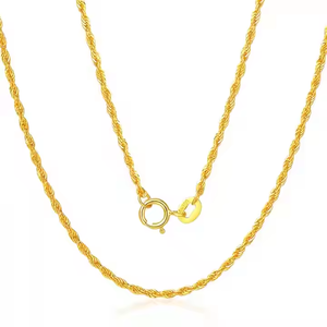 מחיר זול סיטונאי זהב <span class=keywords><strong>18</strong></span> קראט שרשרת חבל היפ הופ חלול טבעת אבזם גברים <span class=keywords><strong>18</strong></span> אינץ 1.63 מ "מ שרשרת חבל לתליון - Product Image 5