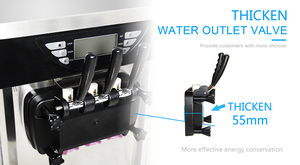 Máquina de Helados Comercial de 3 Sabores, Independiente, para Helados Suaves, 2 Tolvas de Acero Inoxidable de 6L, Panel LED, Leche, Agua, Alta Capacidad - Product Image 5