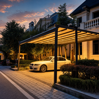 Pergola de terrasse automatique avec toit rétractable en PVC, imperméable, télécommandée