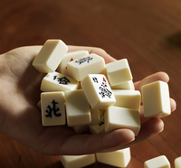 Jeu de Mahjong américain portable de voyage, mini-dés, tuiles de Mahjong chinoises professionnelles, jeux de société pour adultes, Mahjong de luxe léger