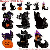 10 bannières en bois noires pour Halloween, motifs de citrouilles et de sorcières. Pour les fêtes, la récolte, les mariages. Suspendez n'importe où.