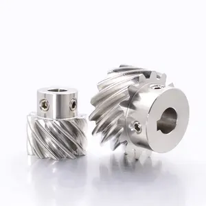 Customized stainless steel helical gear 1/1.5/45 degree staggered shaft helical gear 13/15/20