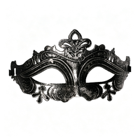 Masque de carnaval demi-visage en métal sculpté ajouré de style vénitien vintage de luxe pour fête d'anniversaire