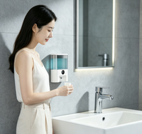 Distributeur automatique de bain de bouche mural portable, rechargeable, 500 ml, sans contact, avec logo personnalisé, pour enfants, adultes et couples, idéal pour la salle de bain