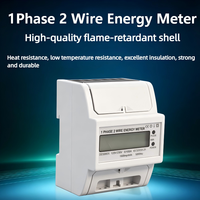 Meter Energi Listrik Digital LCD Satu Fasa 2 Kawat 4P 100A Pemasangan Rel DIN Meter Energi Multifungsi dengan Pengukuran KWH
