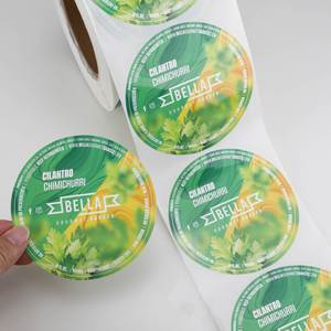 Étiquettes autocollantes rondes Bella Cilantro Chimichurri en papier, emballage alimentaire écologique - Product Image 4