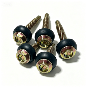 <span class=keywords><strong>Vis</strong></span> autoperceuses hexagonales pour construction extérieure, zinguées jaunes, <span class=keywords><strong>avec</strong></span> <span class=keywords><strong>rondelle</strong></span> d'étanchéité - Product Image 1