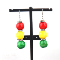 Pendientes de madera con cuentas Rasta más nuevos