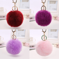 Pom Fur Ball Keychains Pompom Puff Heart avec Balls Bulk Faux Fluffy Furry Fluff Furball Real Poms Rainbow Puffballs Keychain