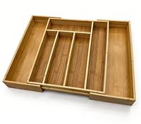 Organisateur de tiroir réglable en bambou, extensible, rectangulaire, 5-7 compartiments, plateau de rangement pour cuisine, bureau, bijoux, outils