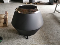 Barbecue portable moderne en acier haute température avec pieds démontables, support à bûches et pique à bois pour brûlage de bois en extérieur