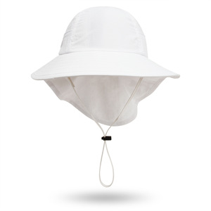 Novo Chapéu de Sol Infantil de Verão para Praia e Viagem, com Proteção Solar, Aba Larga e Proteção de Pescoço, 100% Poliéster, Estilo Japonês e Coreano - Product Image 5