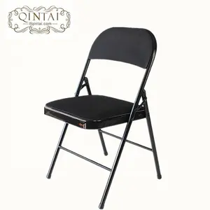 الجملة الرخيصة الملونة كرسي قابل للطي هيكل معدني مع شبكة بو الظهر والمقعد أسود أثاث قابلة للطي