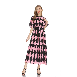 Robe Déesse Fan Vêtements D'été Nouveau Style Français Mince Losange Grande Européenne Plus <span class=keywords><strong>La</strong></span> Taille Des Femmes Robe - Product Image 3