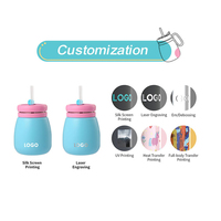 Mug de voyage à café ODM 24 oz au design mignon, en acier inoxydable, gobelet pour enfants, bouteille d'eau avec couvercle à paille, infuseur à thé