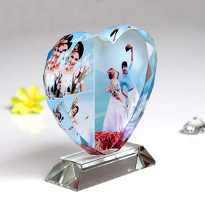 Marco de Fotos de Cristal en Forma de Corazón, Económico y Popular, Grabado en Cristal, Impresión UV, Placa de Cristal Personalizada con Forma de Corazón, Regalos para el Día del Padre - Product Image 5