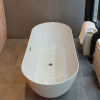 Baignoire autoportante ovale moderne en acrylique avec drain, pour intérieur/extérieur, bain à remous d'angle, certifiée CUPC, robinet inclus, pour hôtels, garantie 3 ans