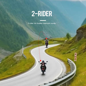 Casque de moto requin BT casque d'interphone CVC réduction du bruit FM 2 coureurs Communication IP65 partage de musique étanche - Product Image 3