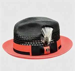 Chapeau Fedora en paille unisexe, chapeau de soleil Panama à large bord avec bande de ruban noir, chapeau Fedora respirant pour l'été, protection UV pour hommes et femmes - Product Image 5