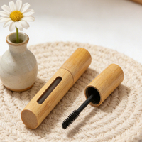 Penjualan Laris Tabung Kaca Maskara Kosong Mewah 10ml dari Bambu dengan Logo Kustom Kemasan Kosmetik Bulu Mata Grosir