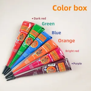 Toptan hint su geçirmez kına yapıştırın çok renkli vücut boya el-boyalı Mehndi konileri geçici vücut dekoratif malzemeleri - Product Image 2