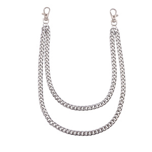 Cadena de cintura Yueli de metal de doble capa, accesorio de mezclilla estilo hip hop, aleación de zinc, para uso diario. - Product Image 5