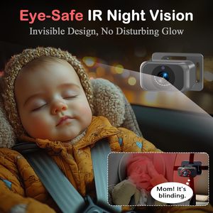 Monitor de Bebé para Auto con Doble Lente, Pantalla Ancha de 6.9 Pulgadas, Visión Nocturna HD IR, Cámara para Auto para Monitoreo de Seguridad de Dos Niños - Product Image 4