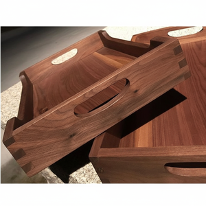 Premium Traditional Wooden Tray for Breakfast in Bed Food Drinks Tea Coffee Multipurpose Decorative <b>Organizer</b> - Product Image 1