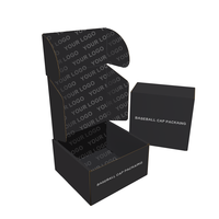 Boîte d'emballage en carton imprimé noir pour casquette de baseball, personnalisée, pour vente en gros, Cajas Para Sombreros pour l'emballage de chapeaux