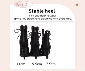 Seksi İnce Yüksek Topuklu Kadın Ayakkabıları Diz Üstü Çizmeler Peep Toe Bot Kadın Ayakkabıları Latin Dansı Sokak Seksi Stiletto Botlar - Product Image 6