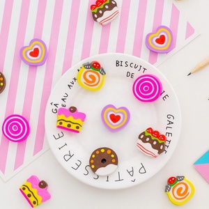 Forniture scolastiche regali di compleanno per bambini kawaii cartoon cute donut cake eraser - Product Image 2