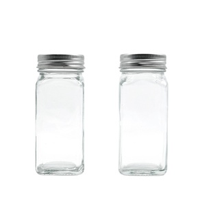 Bocaux à épices carrés transparents en verre de 120 ml pour <span class=keywords><strong>sel</strong></span>, poivre, cumin, piment, ail, oignon, cannelle en poudre, céleri, <span class=keywords><strong>sel</strong></span> - Product Image 2