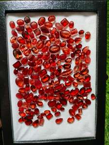 พลอยสีแดงธรรมชาติเจียระไนเจียระไนแบบเหลี่ยมเพชรพลอยสำหรับทำเครื่องประดับอัญมณีเป็นจำนวนมาก - Product Image 4