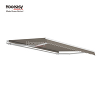Auvent rétractable manuel en aluminium Hooeasy pour jardin extérieur, montage mural, installation facile, protection solaire