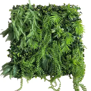 2024 New Design Customized Jungle Style Vertical Plants Wall Artificial Grass Panel Hanging Plant Green Wall for Home Decorate