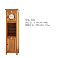 Horloge de grand-père arquée de style antique, design campagnard français, en bois massif, à plateau plat, de Zhao, mouvement mécanique Hermle, sonnerie horaire