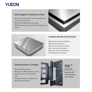 Puerta de Seguridad Antibalas de Estilo Moderno, de Aleación de Aluminio y Zinc, con Apertura Push-<span class=keywords><strong>Pull</strong></span>, para Sala de Estar, Hotel, Exterior, Vestíbulo - Product Image 3