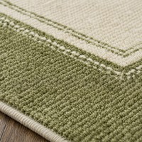 Fresh Sage Green Bordered Area Rug Modern Scandi Style Olive Cream Living Room Carpet Large Nature Inspired Home Rugs