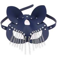 Collier en cuir PU à rivets, style bondage, pour femme, avec masque œil de renard sexy, ensemble de jouets sexuels BDSM
