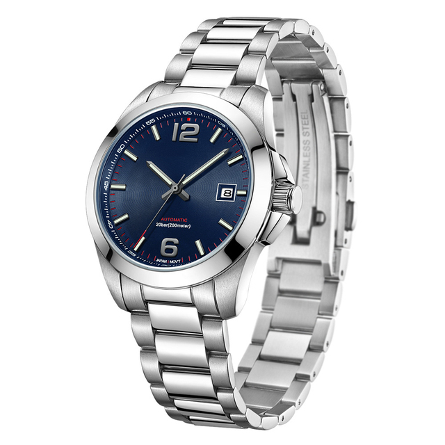 Luxury Automatic High End Mechanical Movement Stainless Steel Sapphire Waterproof Watch for Men
