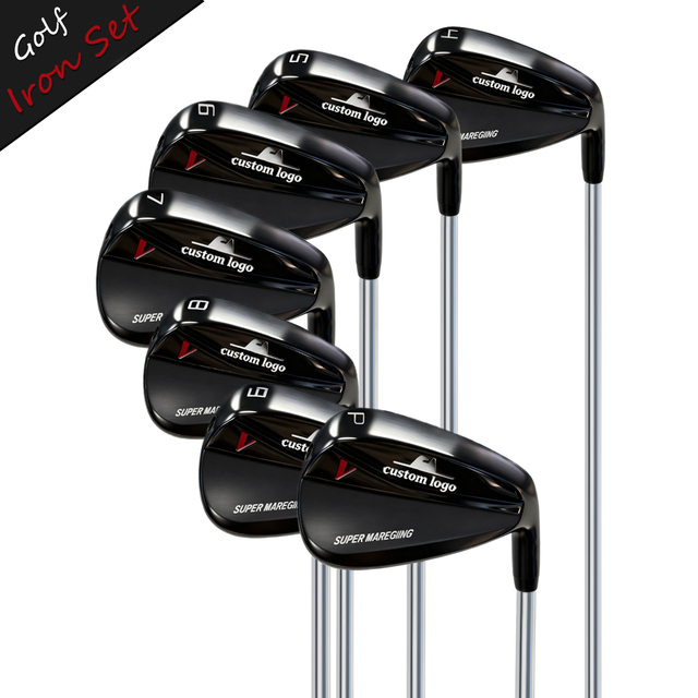 OEM/ODM Custom Logo Wholesale 7-Piece Right Handed Golf Iron Set CNC Forged Premium Stainless Steel Irons with Headcover