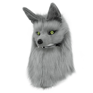 Disfraz de <span class=keywords><strong>Cosplay</strong></span> de <span class=keywords><strong>Anime</strong></span> con Capucha de Cabeza Completa de Lobo de Peluche para Adultos, Ideal para Conveniones y Eventos Otoñales - Product Image 3
