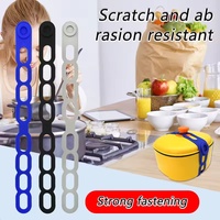 Lot de 3 attaches élastiques en silicone avec boucle pour couvercles de casseroles, réutilisables, pour autocuiseur, boîte alimentaire, tapis de yoga