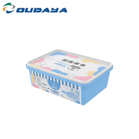 Caja de plástico PP rectangular para bañera, recipiente hermético para mantequilla de queso, con tapa, 1L