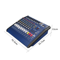 GAX-802D Table de Mixage Audio Numérique 8 Canaux Amplificateur de Son Mélangeur Intégré 48V Bluetooth Karaoké Scène KTV USB Puissant